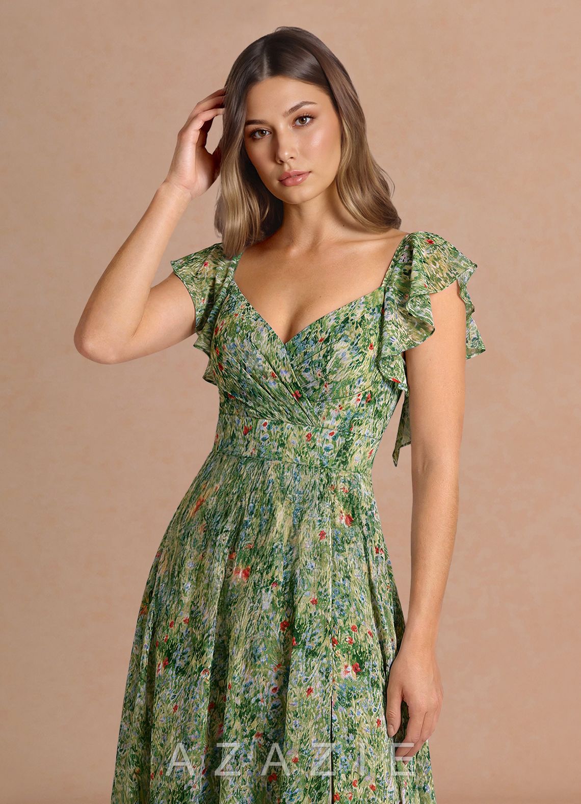 Saskia {color} Midi Dress  sp_green_floral_#gf134901