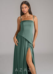Azazie Adeline Eucalyptus A-Line Strapless Stretch Satin Convertible Dress eucalyptus