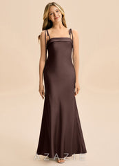 Azazie Willa Junior Ganache Mermaid Bow Stretch Satin Dress
