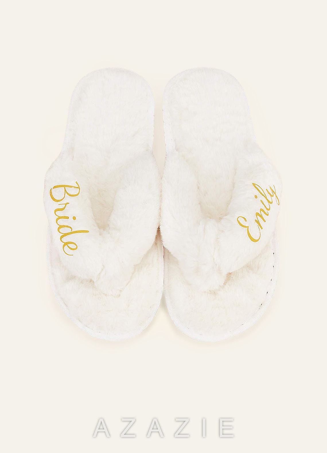 Personalized Bride Bridesmaid Fluffy Slippers