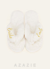 Personalized Bride Bridesmaid Fluffy Slippers