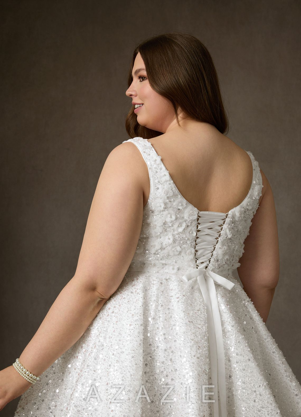 Azazie Kristi Diamond White A-Line with Pockets Beading Dress diamond_white