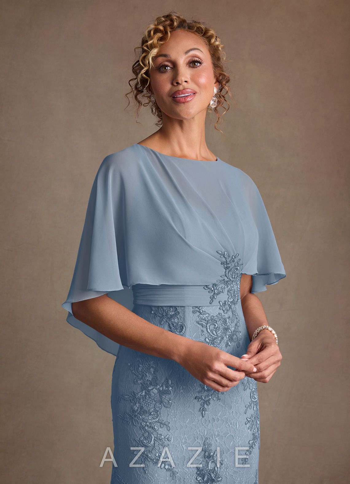Azazie Amrita Dusty Blue Mermaid Lace Chiffon Dress dusty_blue