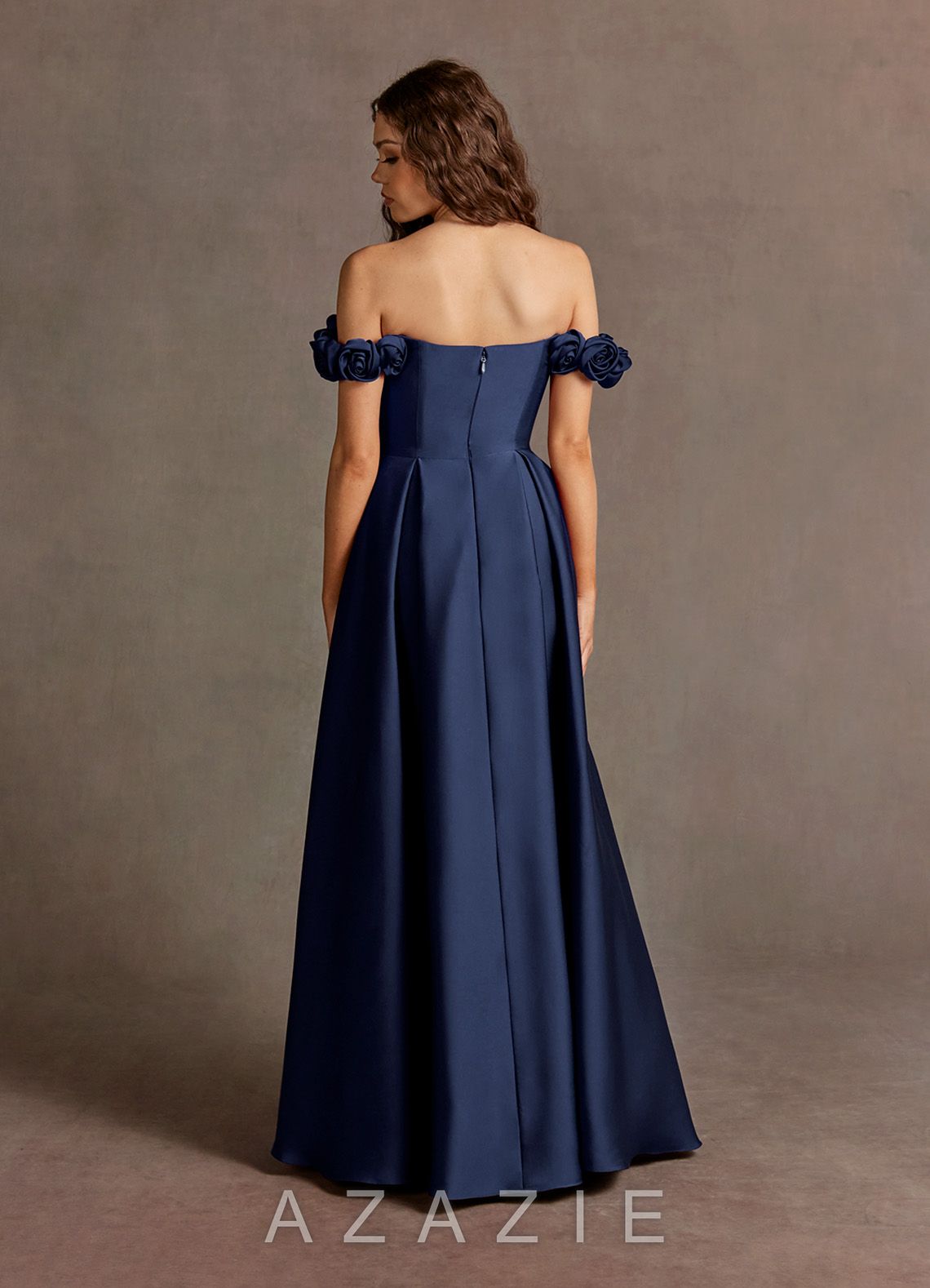 Azazie Romance {color} Rose Straps Gown  navy_#ny134188