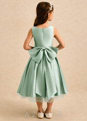 Azazie Josie Agave A-Line Pleated Matte Satin Dress agave