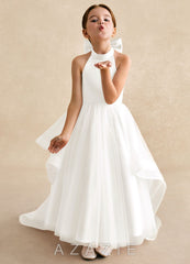 Azazie Bev Ivory A-Line Convertible Tulle Dress ivory