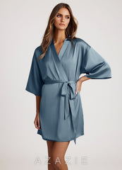 Classic Satin Robe  dusty_blue