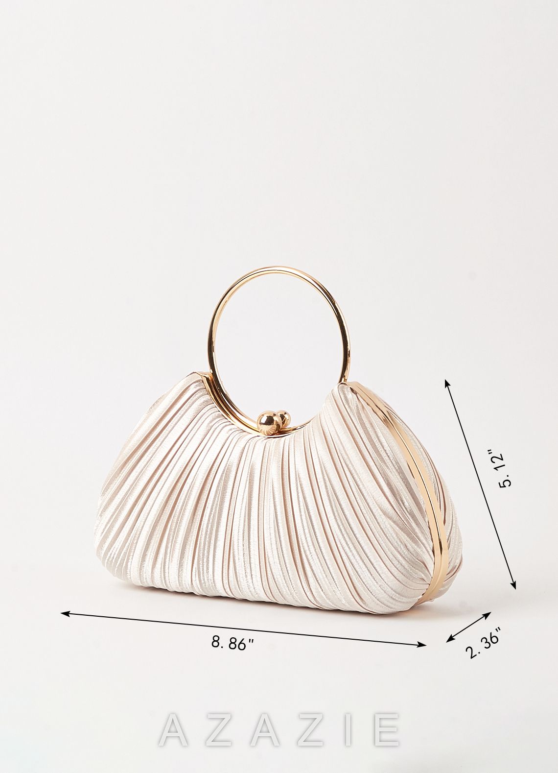 Satin Pleated Handbag  gold