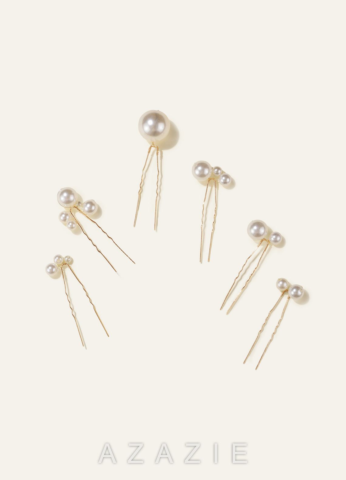 Cluster Pearl Hair Pins Set (5 Pieces)
