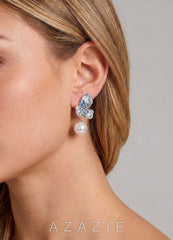 Something Blue Butterfly Wing Drop Earrings  silver