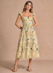 Denisse {color} Midi Dress  sp_lemon_multi_#lm134321