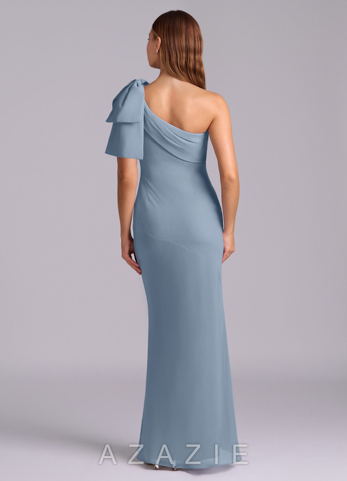Azazie Yuanna Dusty Blue Mermaid One Shoulder Chiffon Dress dusty_blue