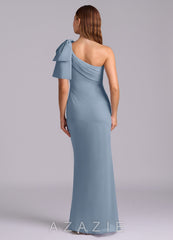 Azazie Yuanna Dusty Blue Mermaid One Shoulder Chiffon Dress dusty_blue