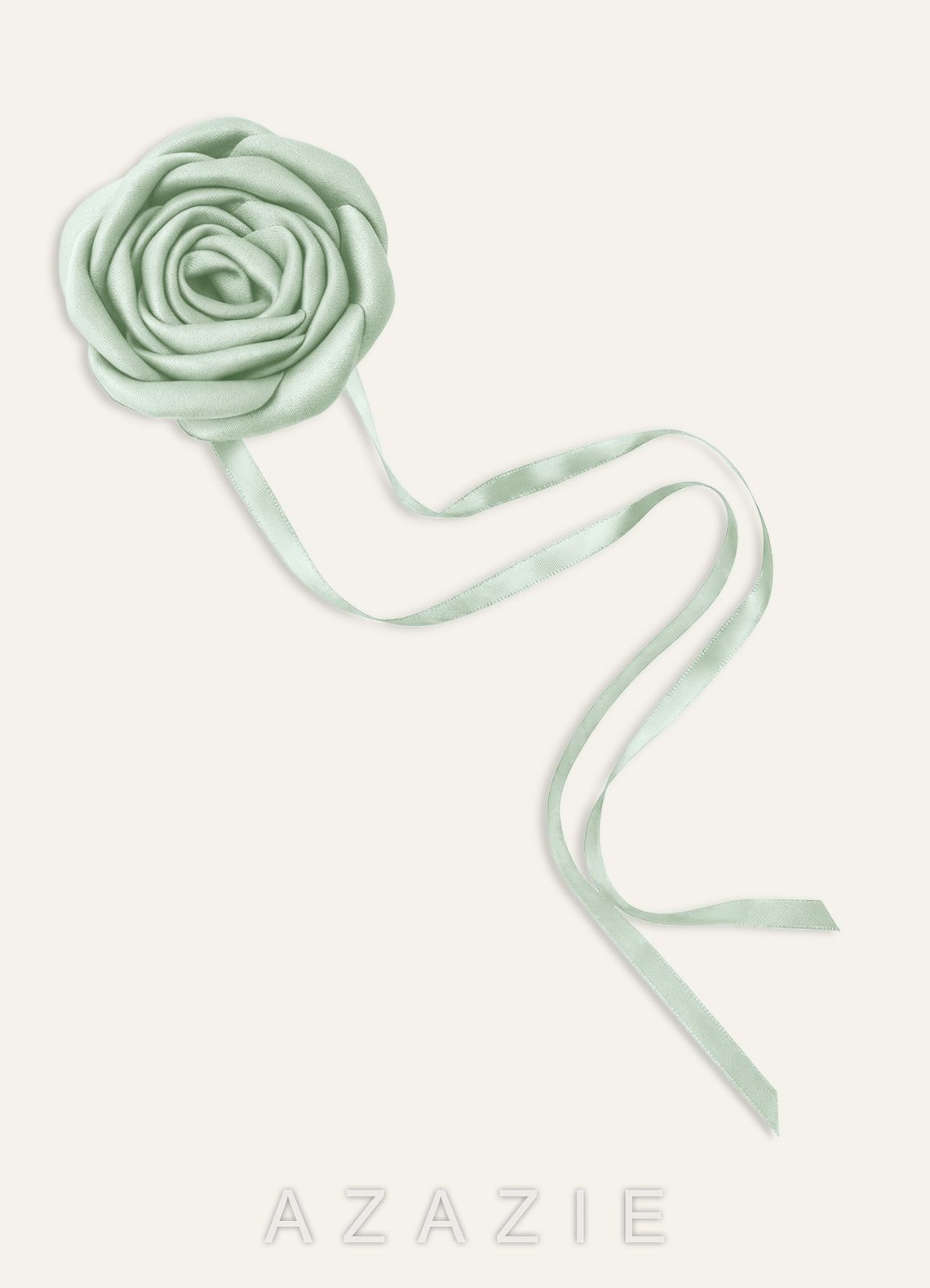 Matching Color Matte Satin Rose Flower Rope Necklace