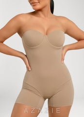 Cooling Strapless Underwire Molded Cup Bodysuit Shaper