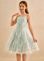 Azazie Cubbie Girls Formal Dusty Sage A-Line Lace Dress dusty_sage