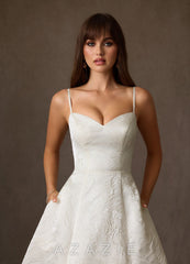 Azazie Selma Antique White A-Line Sweetheart Neckline Jacquard Dress antique_white