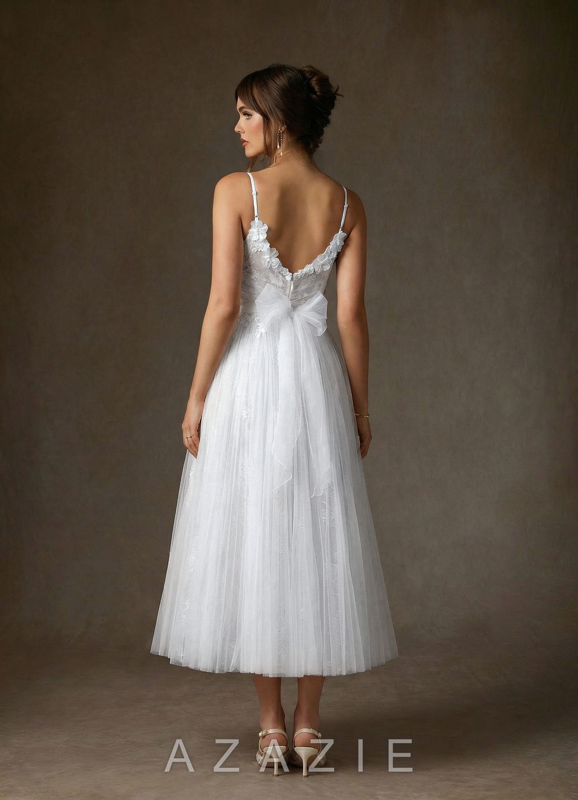 Azazie Zenia Diamond White A-Line Tulle Dress diamond_white