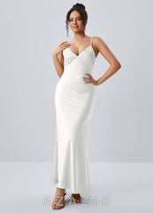 Paloma White Satin Beading Back Bow Summer Maxi Dress