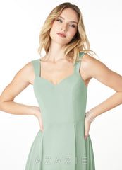 Azazie Julie Agave A-Line Sweetheart Neckline Chiffon Dress agave