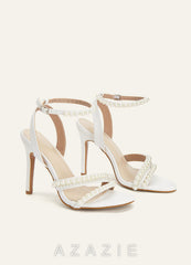 Pearl Strap Heels  ivory