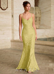 Leahenmo Pastel Yellow Floral Jacquard Prom Dress