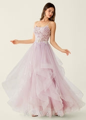 Mosaic Pink Ruffle Prom Dress