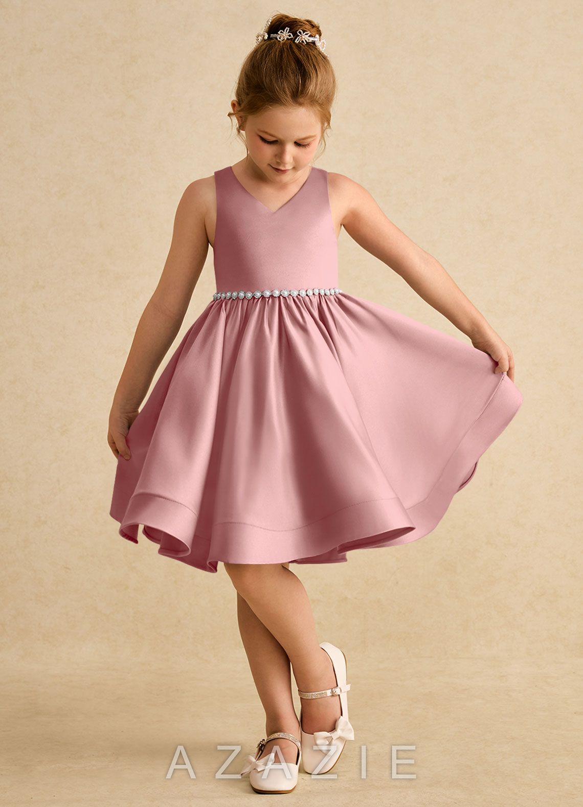 Azazie Julietta Dusty Rose Ball-Gown Convertible Tulle Dress dusty_rose