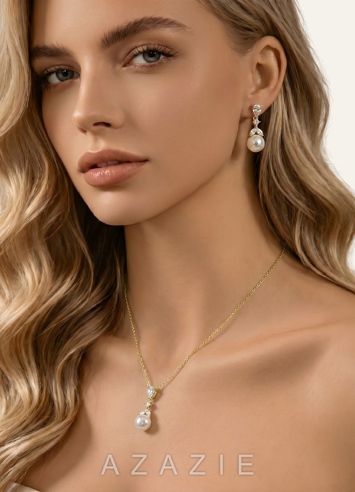 Pear Cut Pearl Drop Necklace