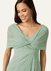 Azazie Matching Color Sarah Chiffon Wrap  agave