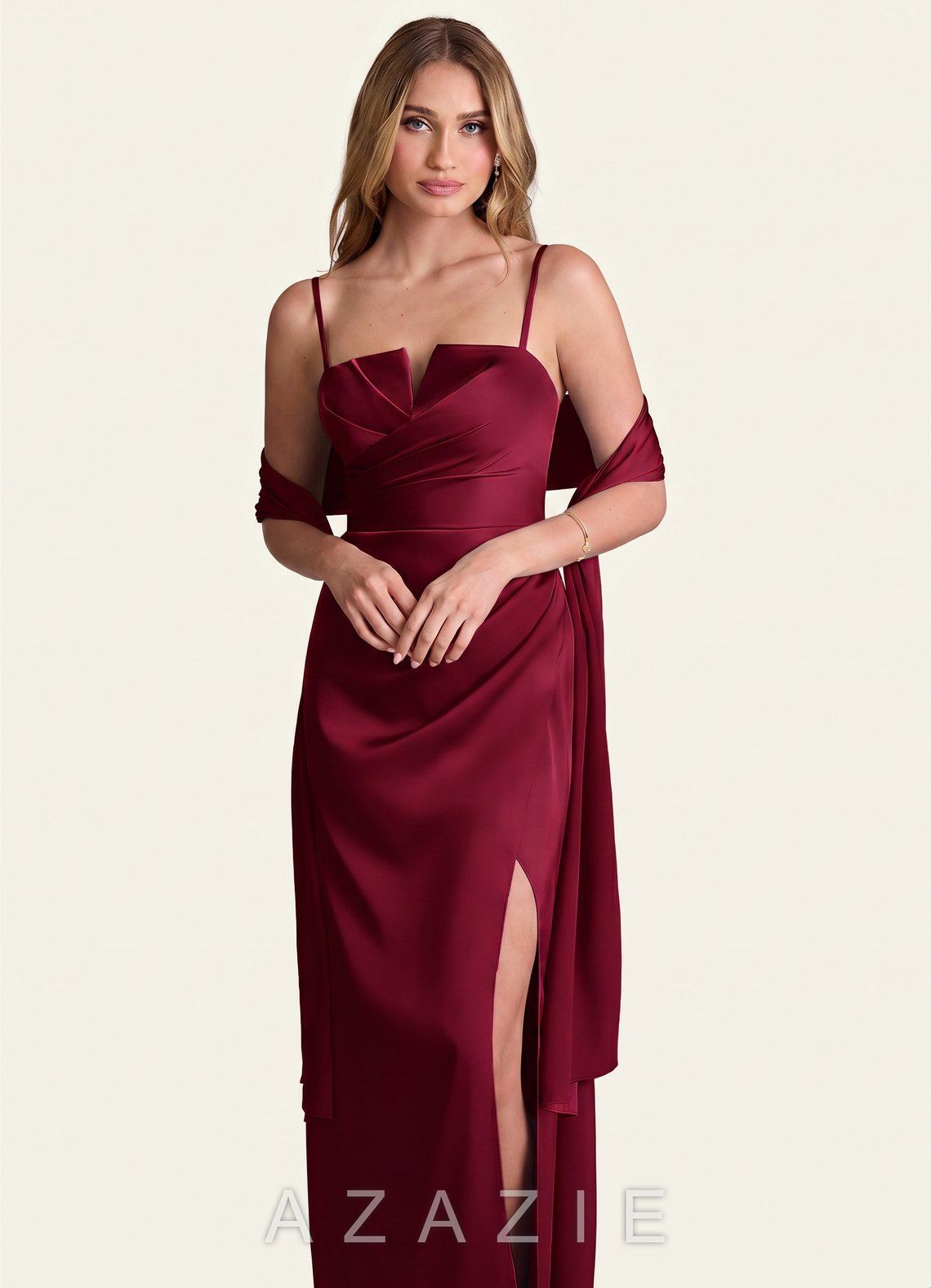 Azazie Matching Color Stretch Satin Shawl
