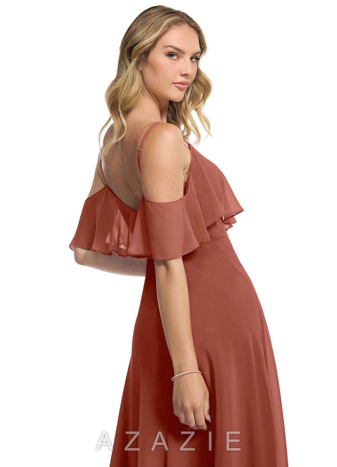 Azazie Jean Auburn A-Line Chiffon Convertible Dress auburn