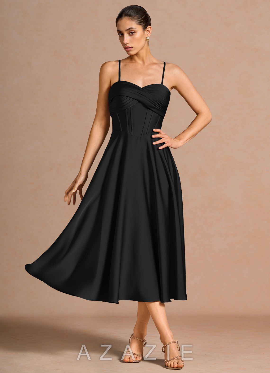 Lilyia {color} Midi Dress  black