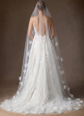 3D Flowers Cathedral Veil
