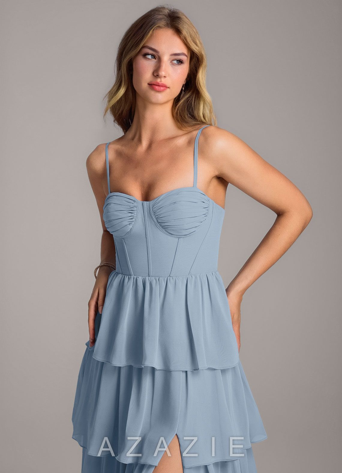 Azazie Alanna Dusty Blue A-Line Sweetheart Neckline Chiffon Dress dusty_blue