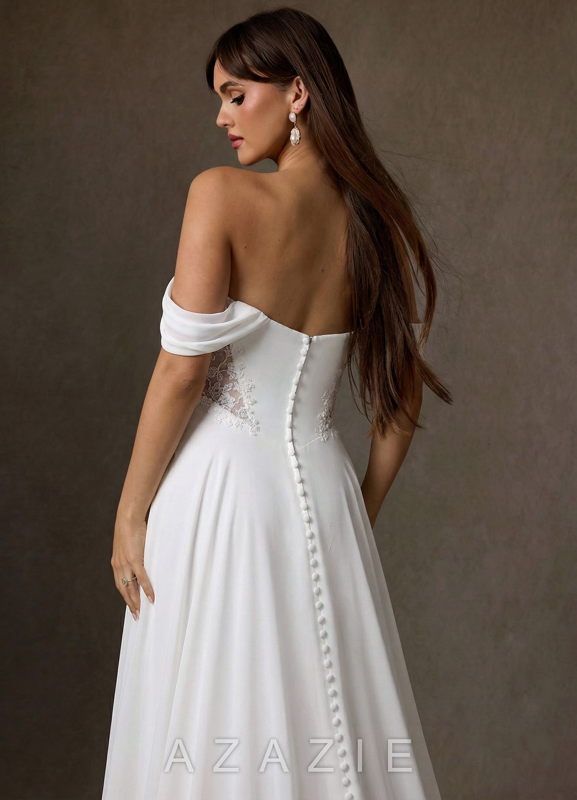 Azazie Ganelle Diamond White A-Line Sweetheart Neckline Crepe Back Satin Dress diamond_white
