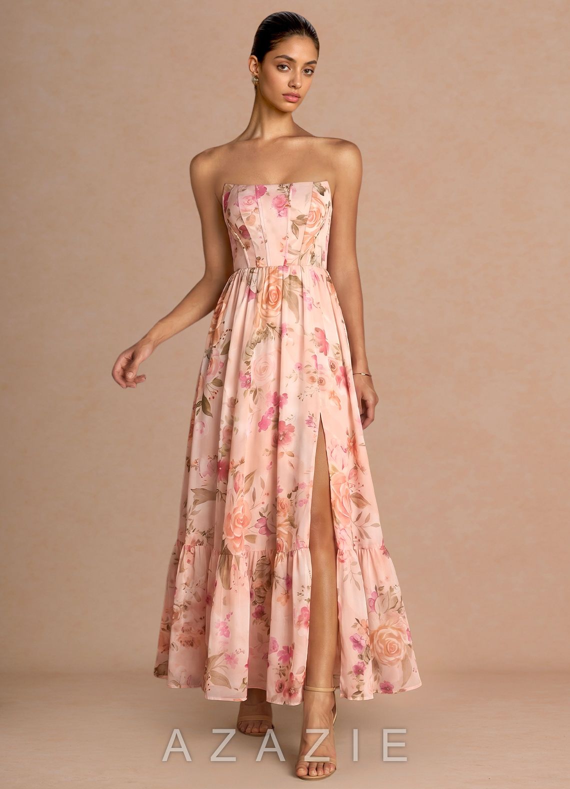 Liorah {color} Maxi Dress  sp_abstract_bouquet_floral_#111401