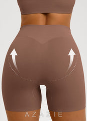High Waist Tummy Control Seamless Shapewear Shorts  brown
