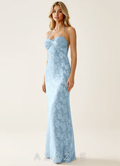 Angena Powder Blue Jacquard Open Back Summer Dress