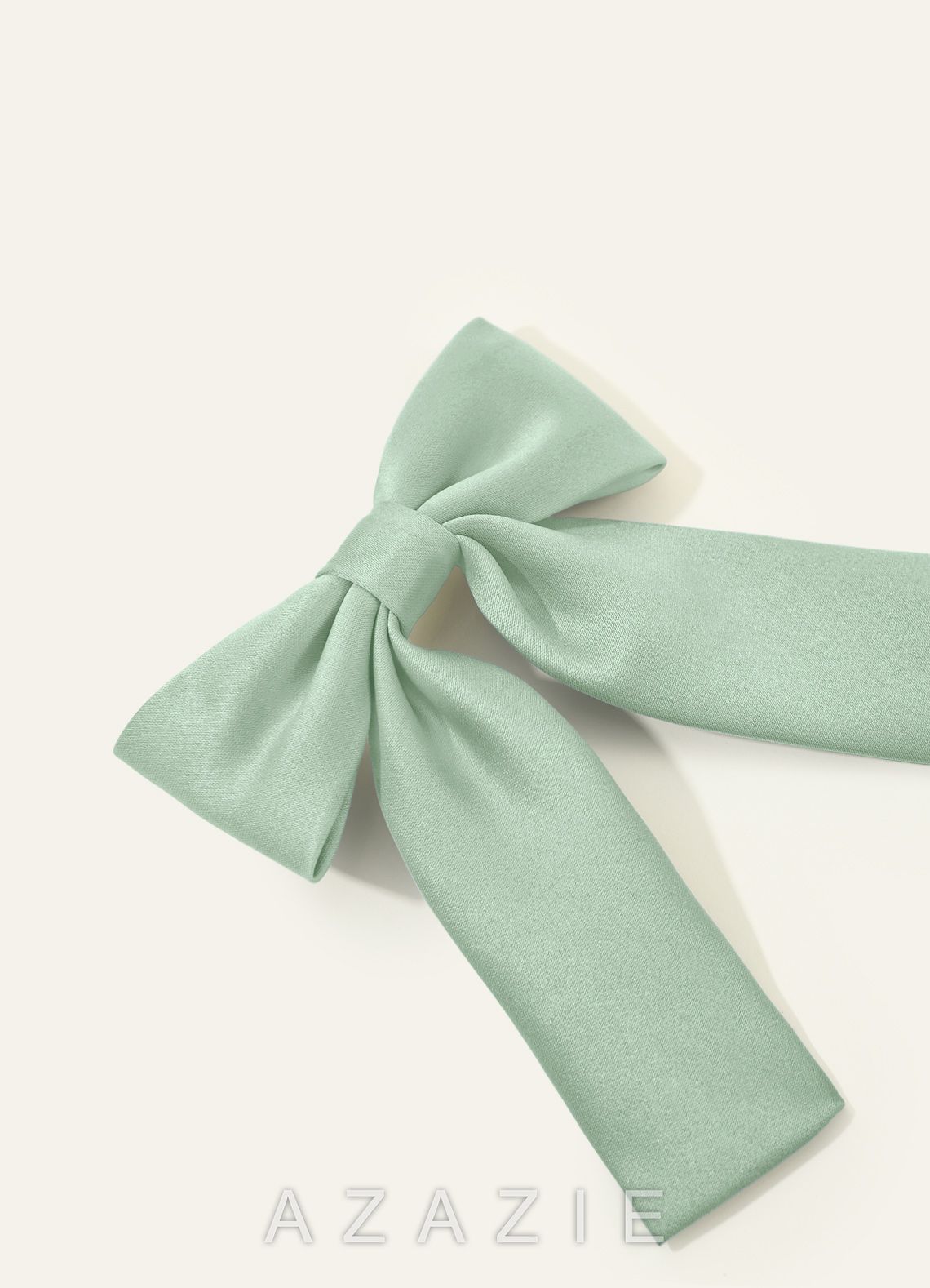 Girls Matte Satin Bow Hair Clip  agave
