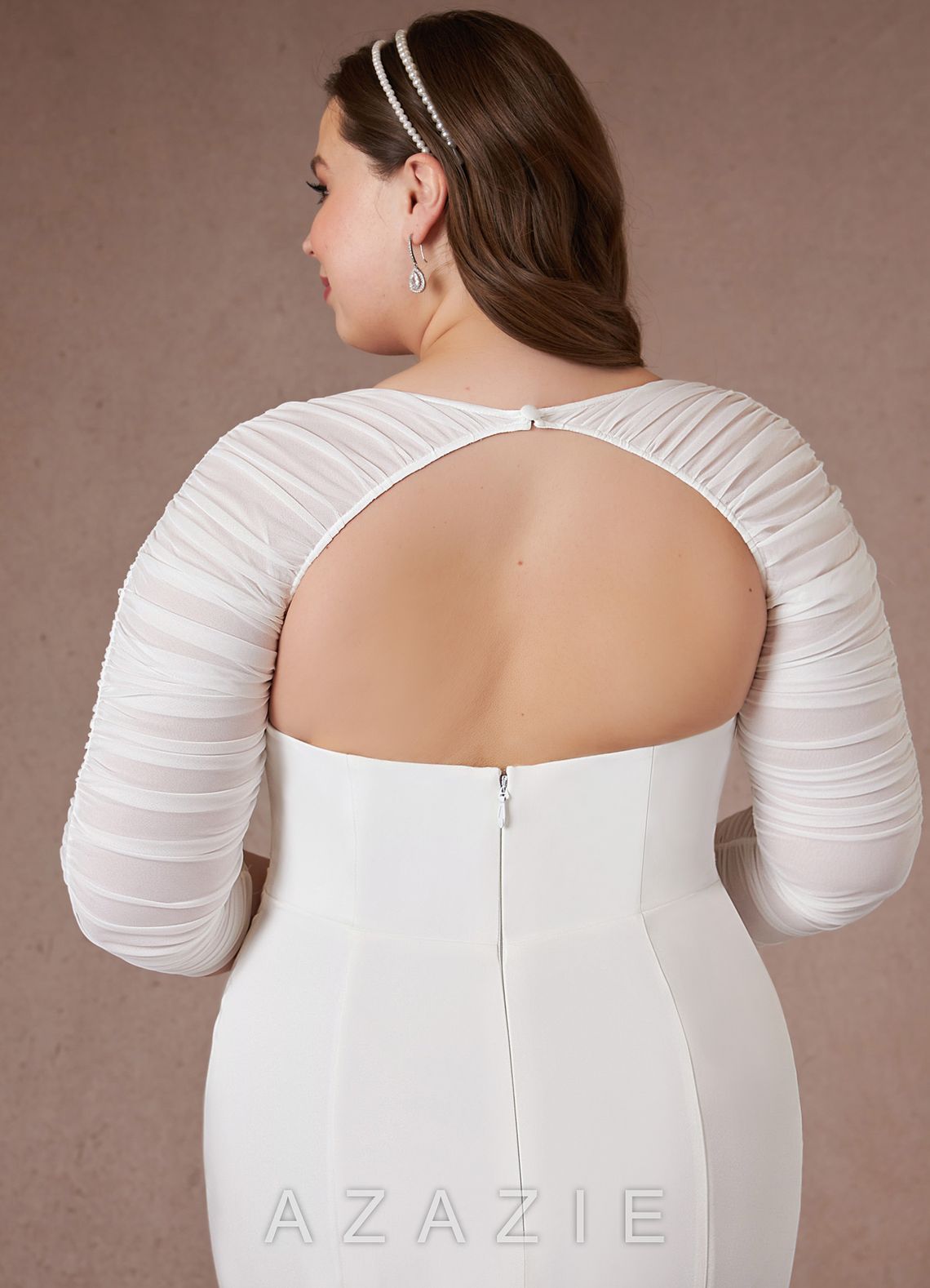 Azazie Marsella Wedding Dress Diamond White Mermaid Strapless Crepe Back Satin D