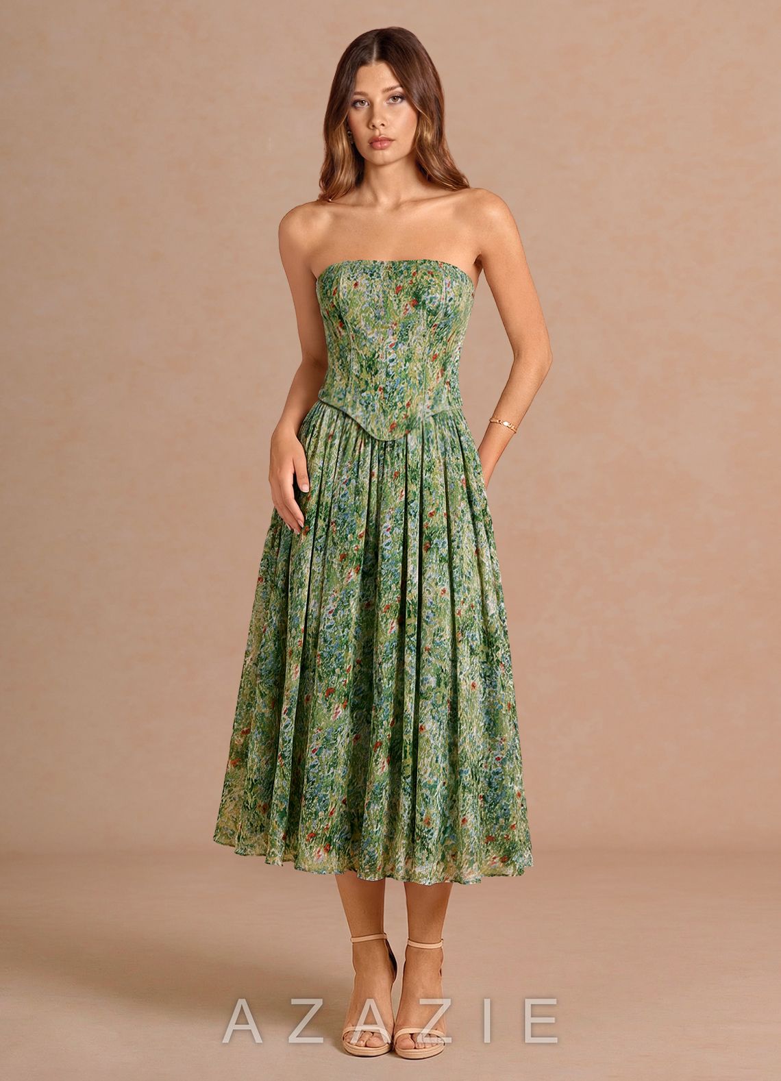 Violette {color} Midi Dress  sp_green_floral_#gf134901