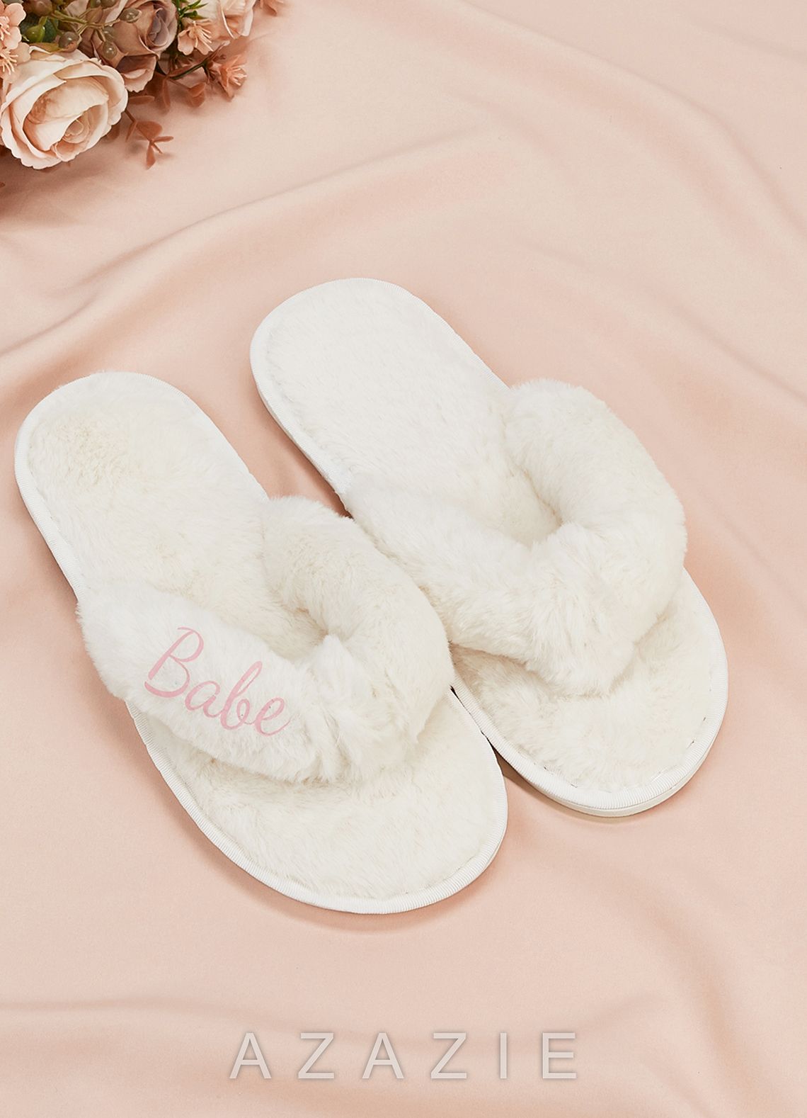 Personalized Bride Bridesmaid Fluffy Slippers