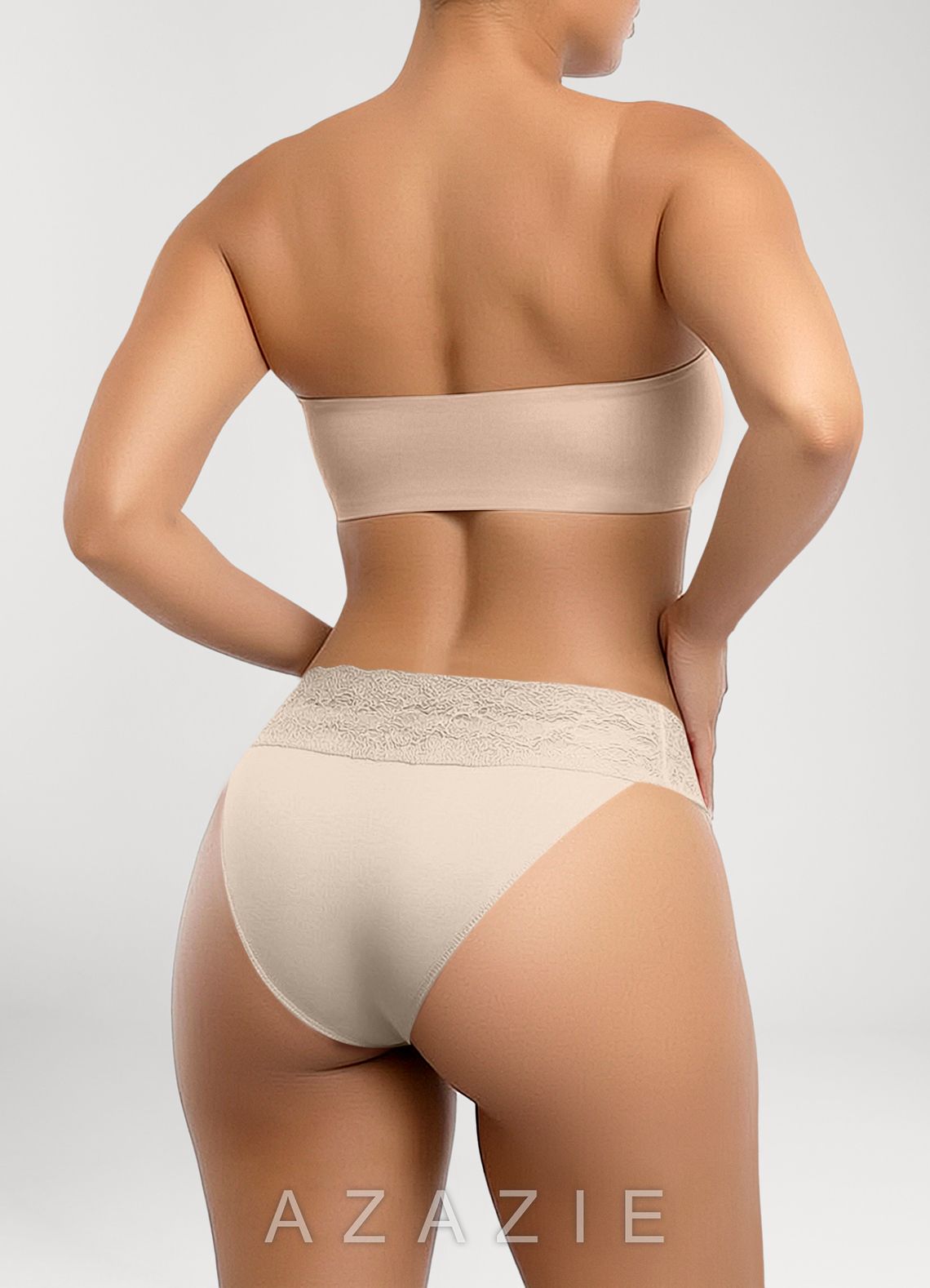 Low Rise Lace Sexy Briefs （3pics）  apricot_cream