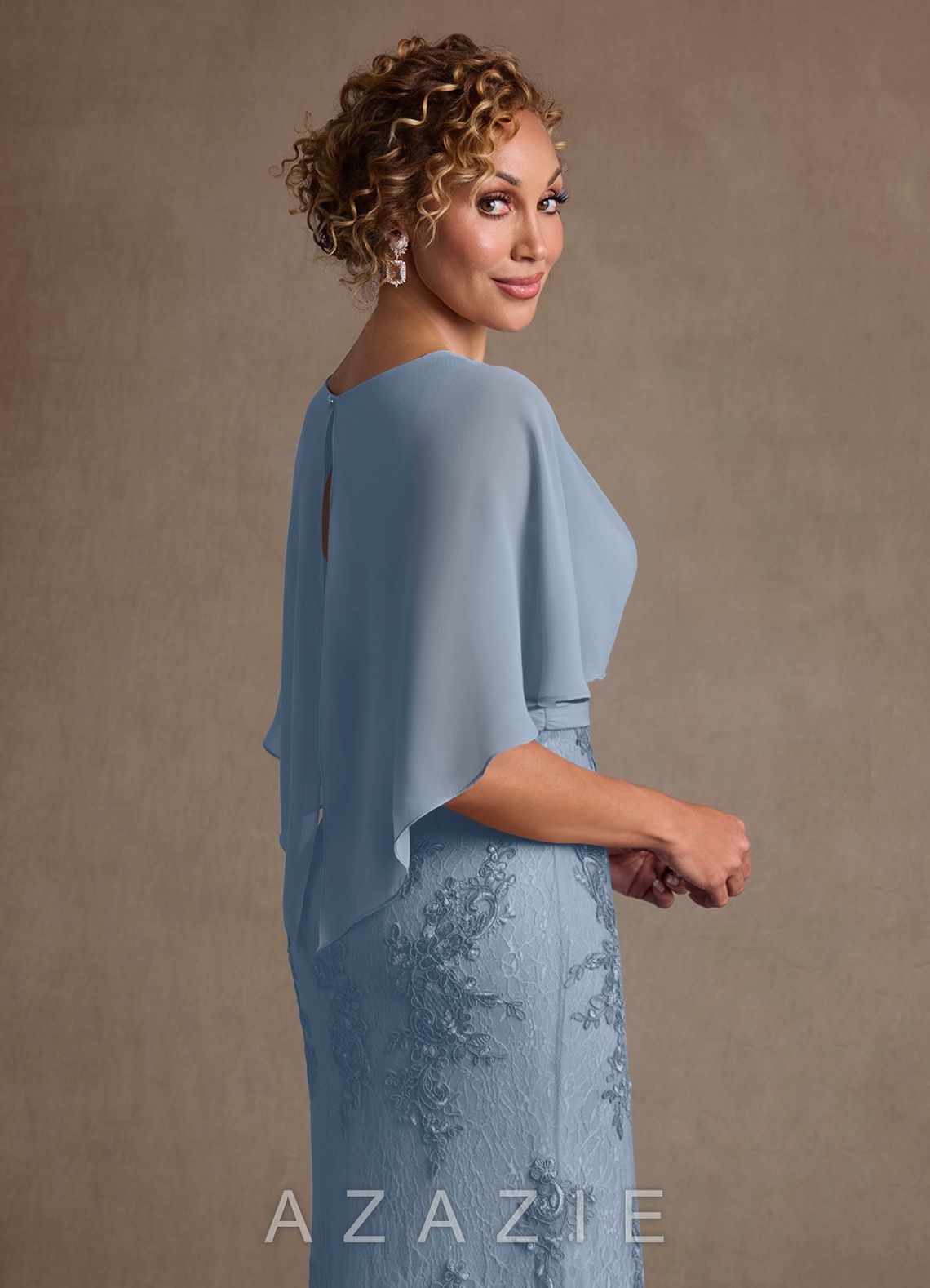 Azazie Amrita Dusty Blue Mermaid Lace Chiffon Dress dusty_blue