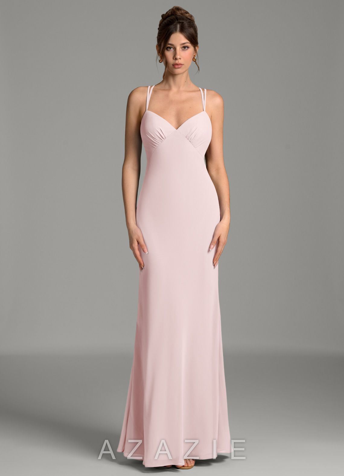 Azazie Suttona Blushing Pink Mermaid Chiffon Dress blushing_pink