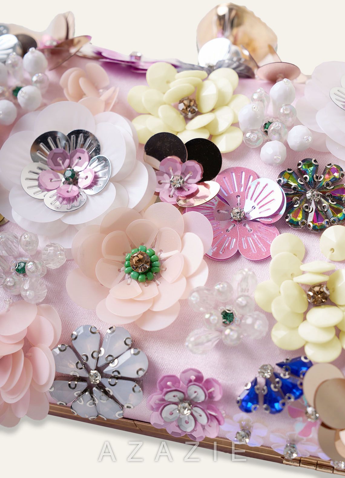 Sequin Flower Embellished Clutch