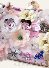 Sequin Flower Embellished Clutch