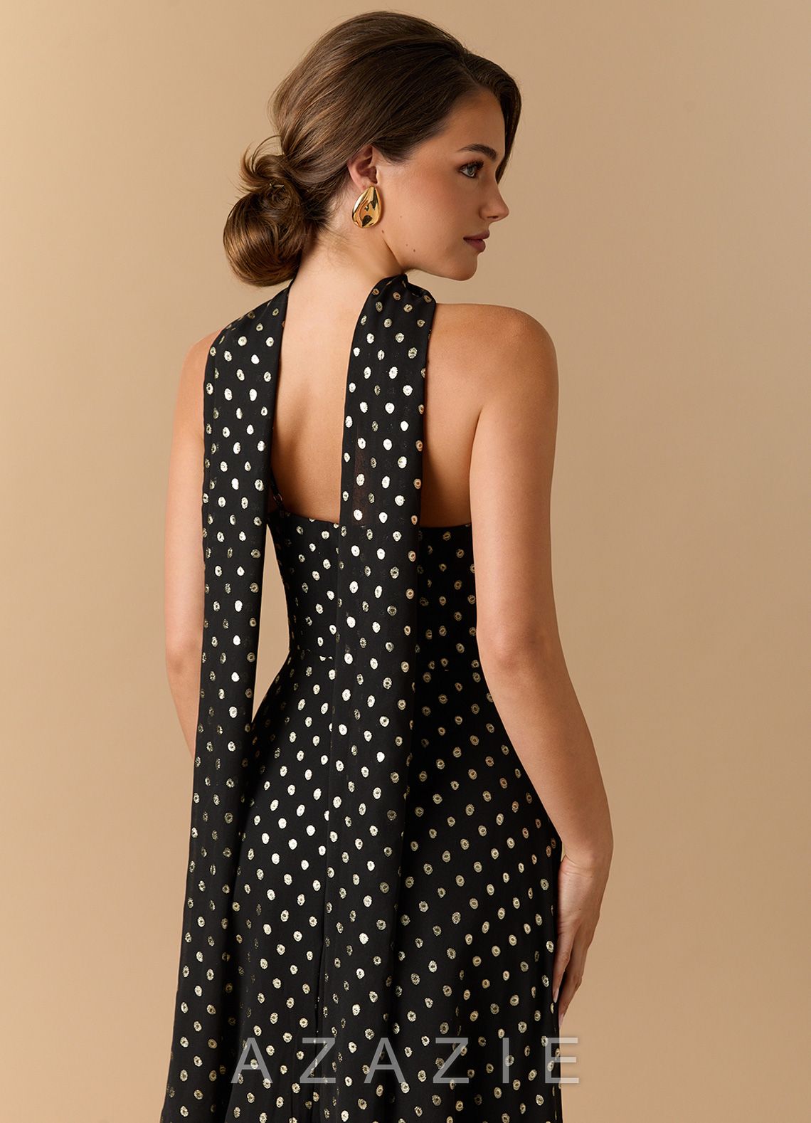Kiera {color} Maxi Dress  sp_black_gold_polkadot_#bp134307