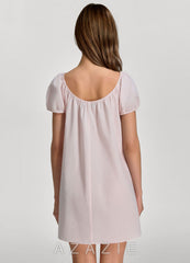 Woven Cotton Puff Sleeve Nightgown  blushing_pink